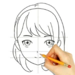 how to draw anime android application logo